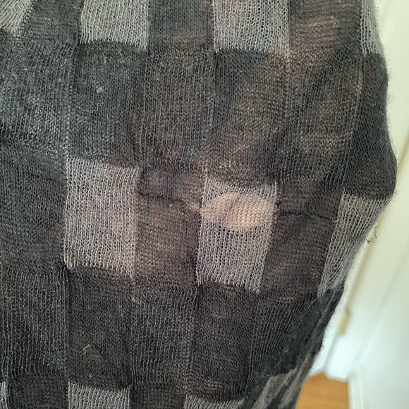 Yohji Yamamoto Y’s Asymmetrical Jaquard Sheer Checkered Grey Sleeveless Dress OS - Picture 7 of 7